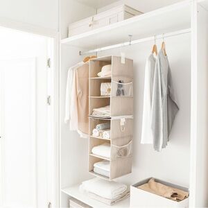 We Think Storage Attachable 6-Shelf Hanging Closet Organizers, Ivory
